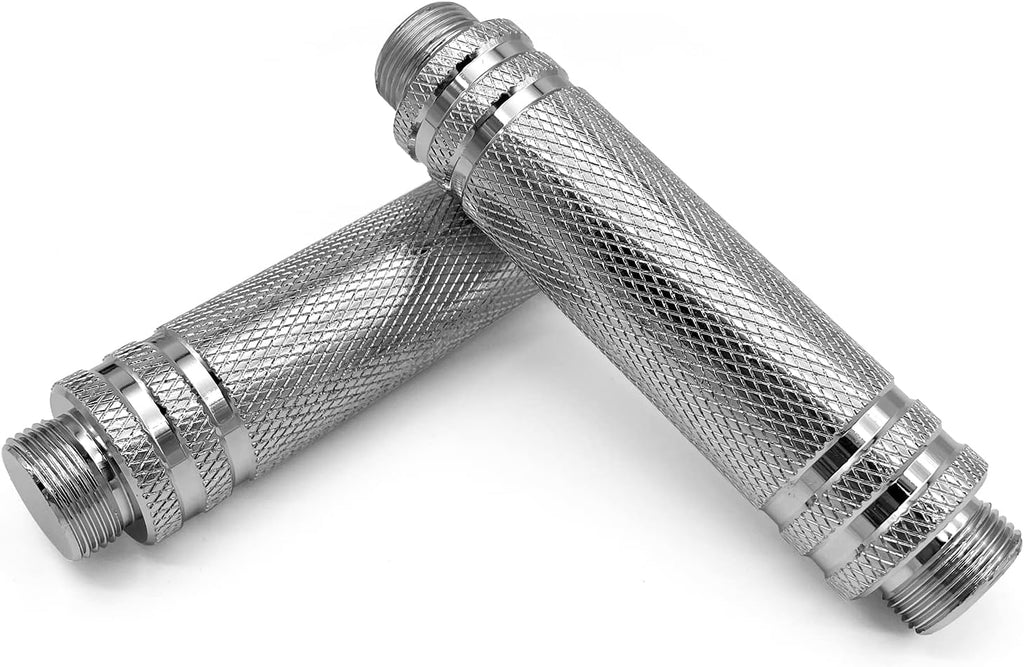 Knurled Male Thread Steel Handles Pair for Northdeer Adjustable Dumbbells - Chrome Dumbbell Accessories (Uesd-Good)