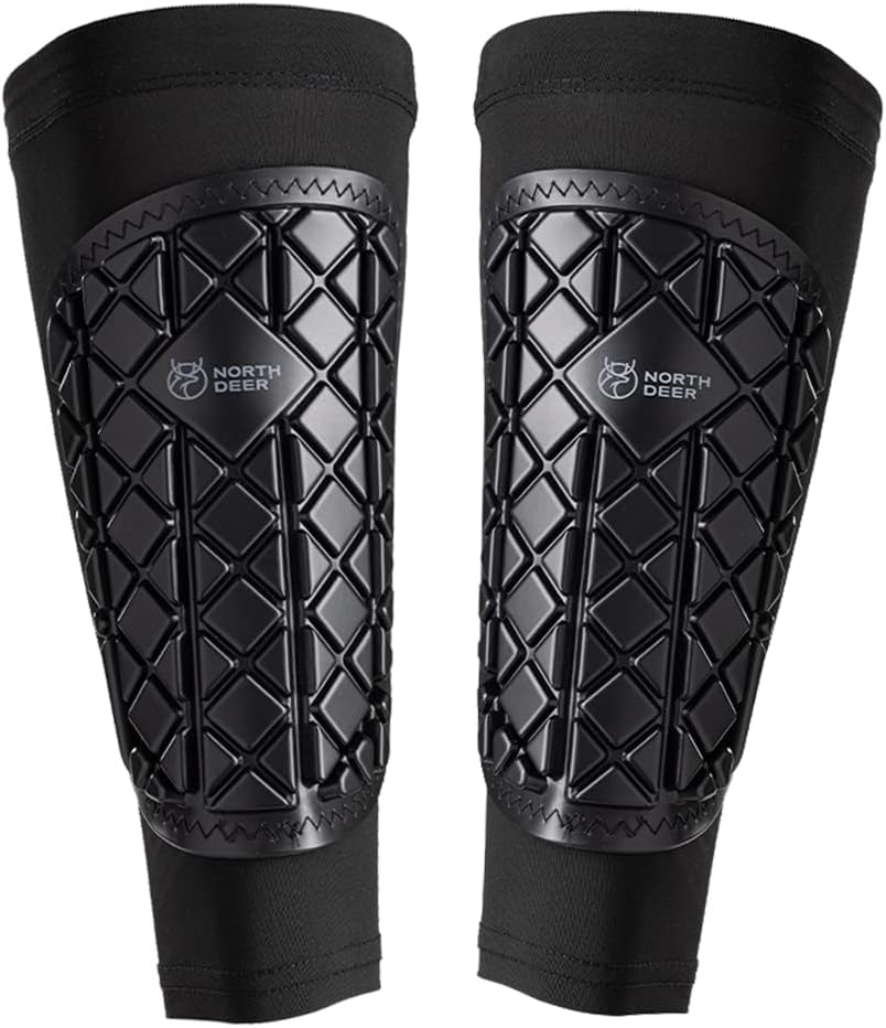 Northdeer Multi-use Flexiable Shin Guards with Sleeves for Adults Men Women Players